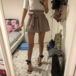 smocked high waisted shorts